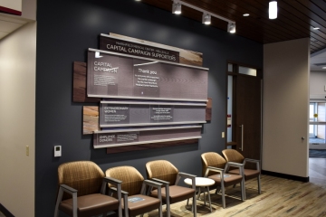 Healthcare Donor Recognition Rail Wall