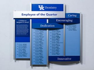 Employee Donor Recognition Rail Wall Display
