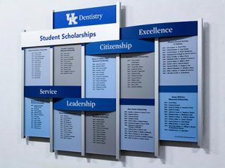 Student Scholarships Donor Recognition Rail Wall