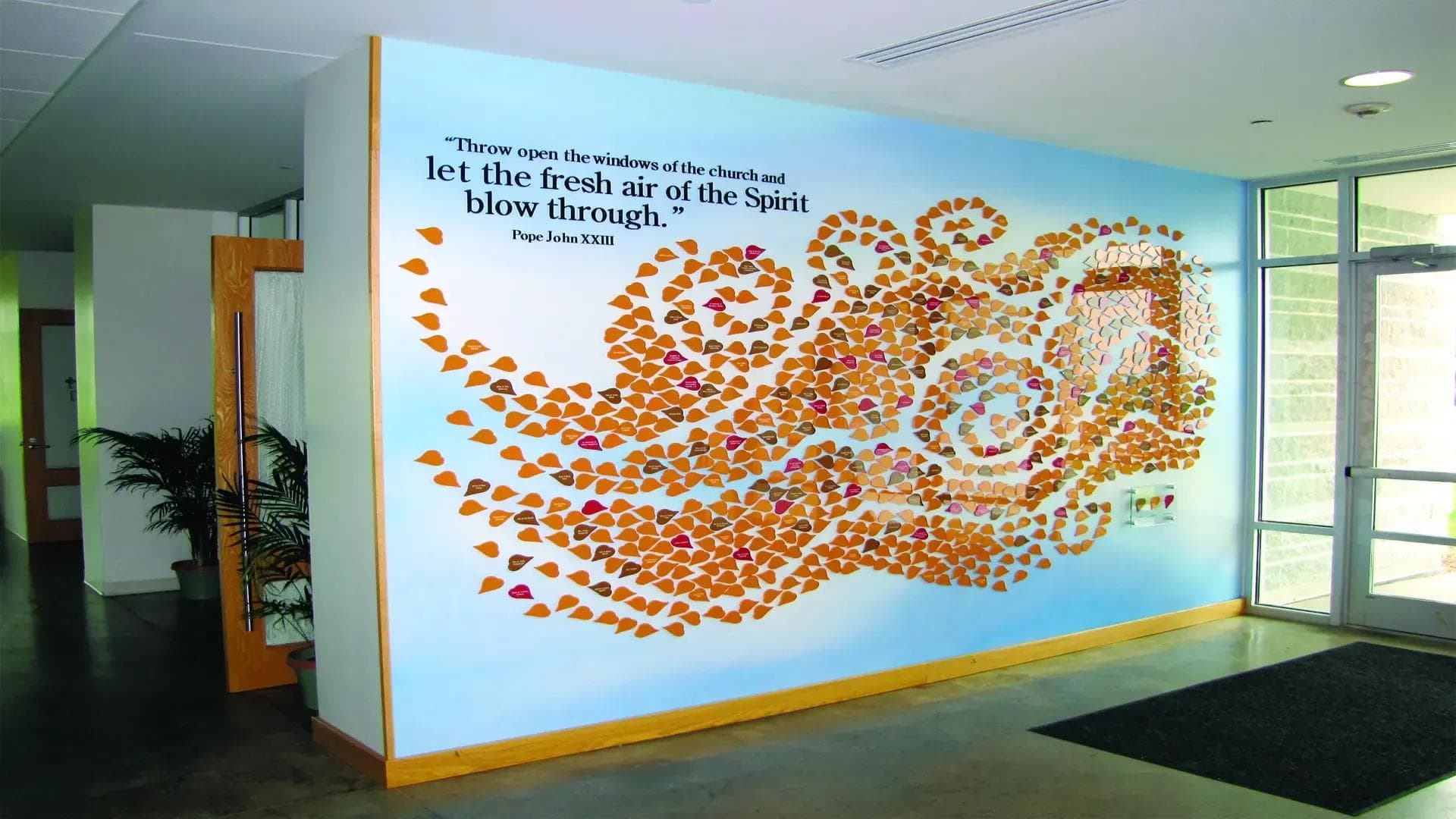 St. John's featured donor recognition wall acrylic