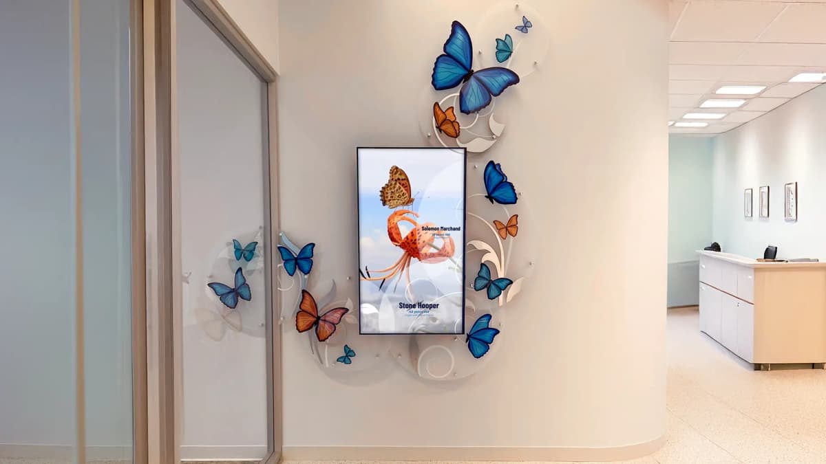 Arora Healthcare digital wall donor recognition wall acrylic, recognition, dimensional, layered