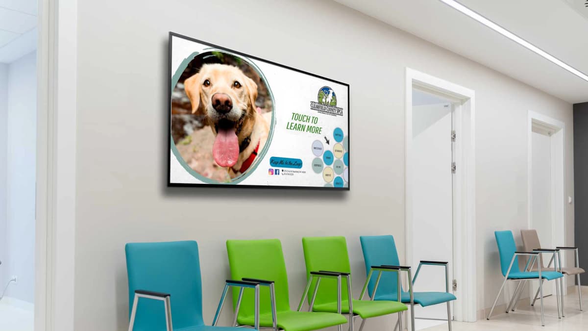 Clearfield County SPCA digital wall donor recognition wall interactive, recognition