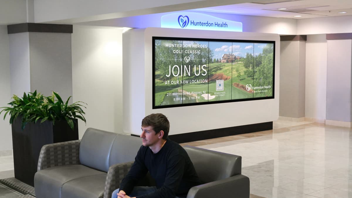 Hunterdon Healthcare digital wall donor recognition wall