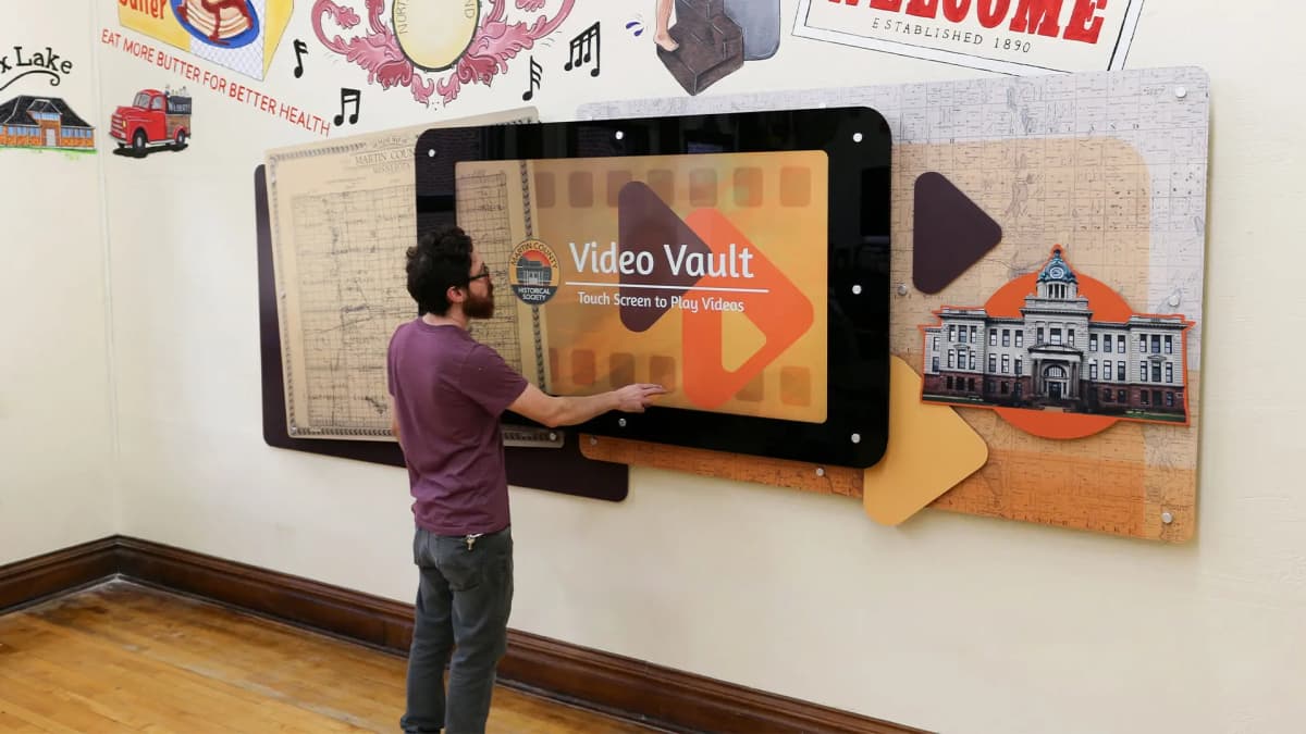 Martin County Historical Society digital wall donor recognition wall interactive, touchscreen
