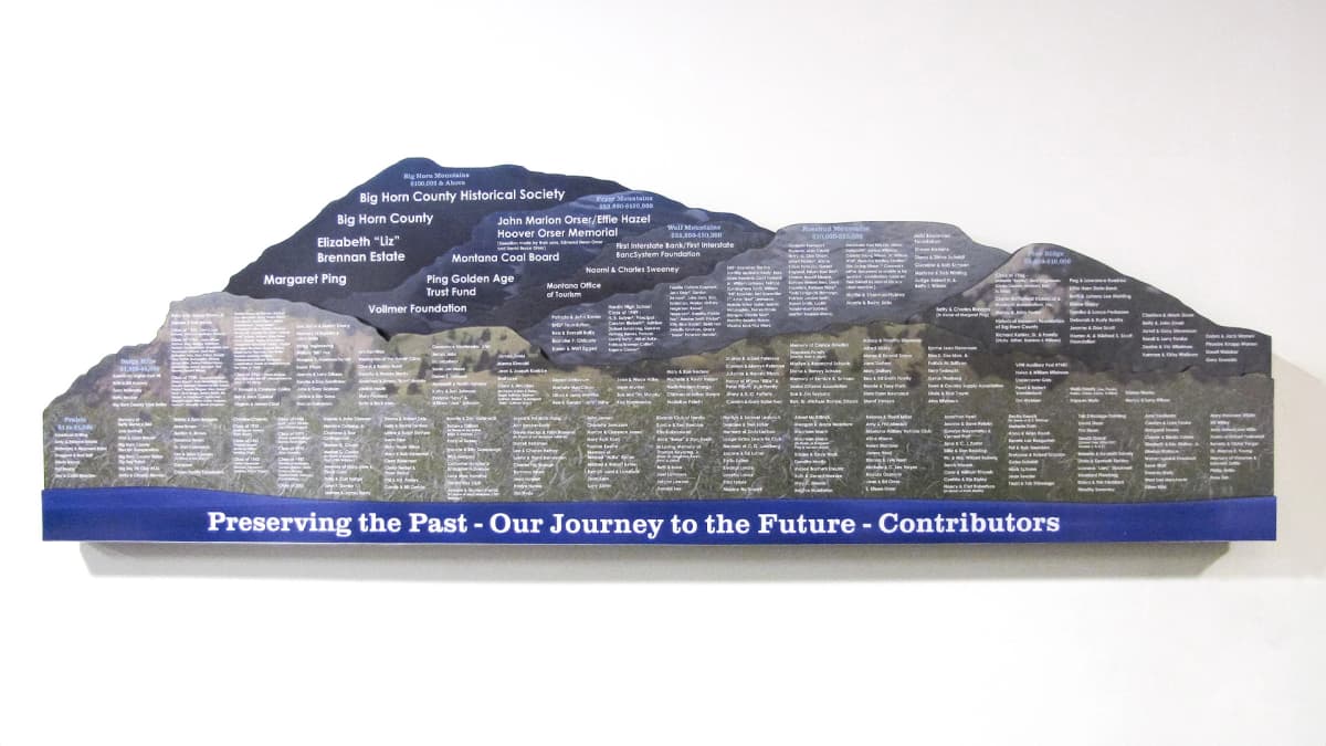 Big Horn County panel wall donor recognition wall layered