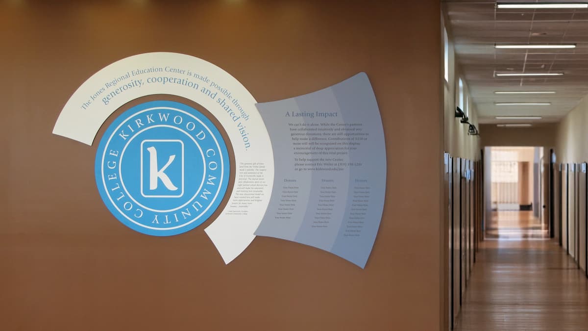 Kirkwood Community College panel wall donor recognition wall recognition
