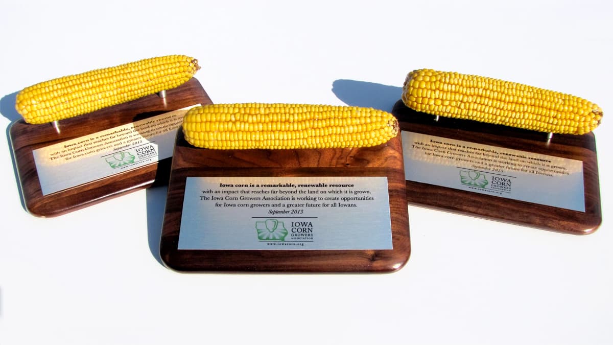 Iowa Corn Growers Association plaques donor recognition wall engraved, plaque