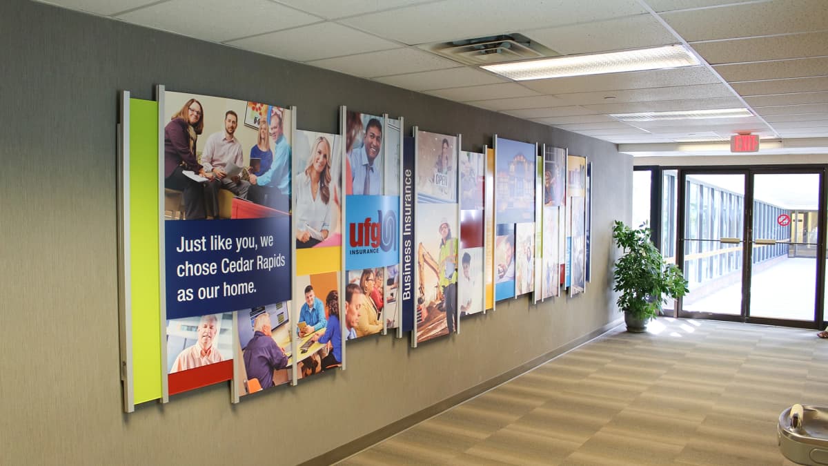 United Fire & Casualty Company rail wall donor recognition wall rail wall