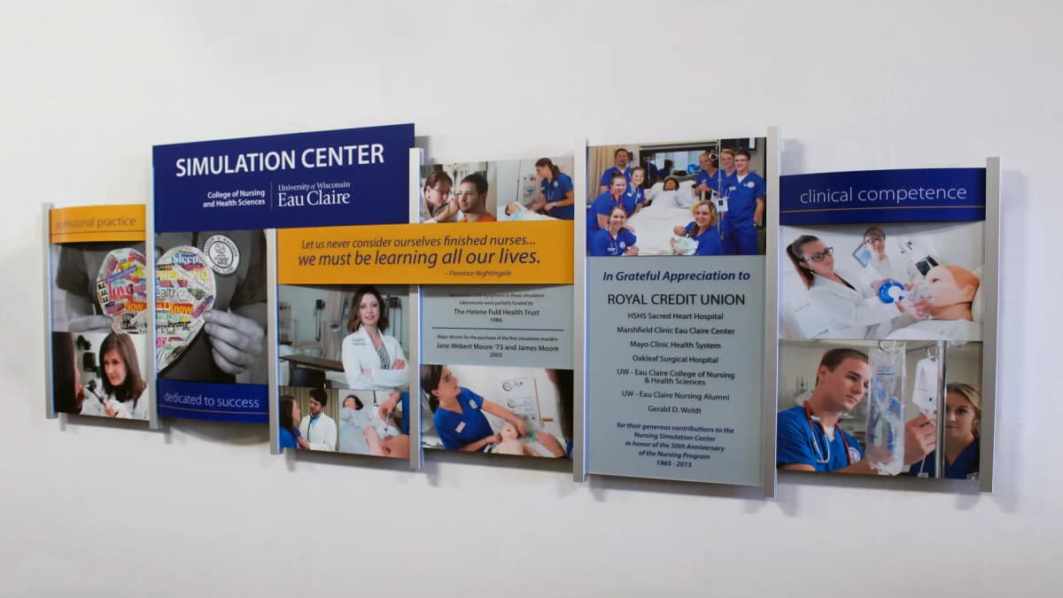 University of Wisconsin rail wall donor recognition wall recognition, layered, rail wall