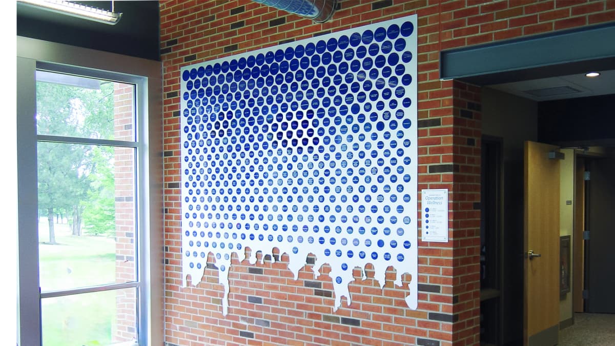 Community Free Clinic tile wall donor recognition wall acrylic, engraved