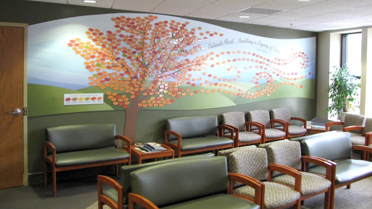 Palmer Hospital tile wall donor recognition wall recognition, vibrant