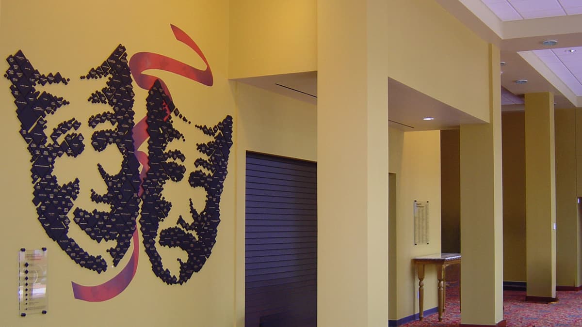 Paramount Theatre tile wall donor recognition wall recognition, pointillism