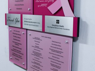 Breast Cancer Donation Wall Display