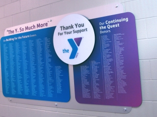 YMCA Donor Recognition Wall