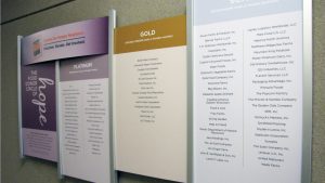 Railwall System for Donor Recognition Display - Cedar Rapids, IA - Presentations Inc