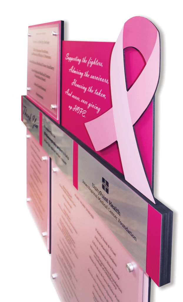 Branded Custom Donor Display for Breast Cancer - Anamosa, IA