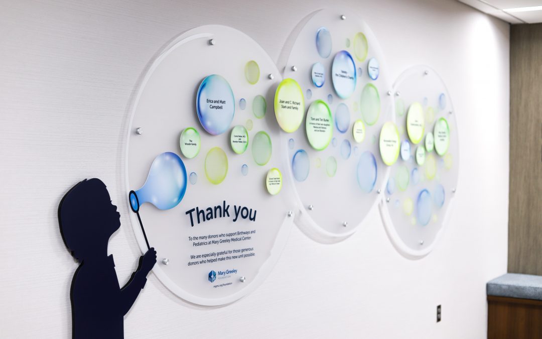 Hospital Donor Recognition Wall Install