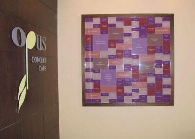 Donor Wall Designed as an Art Piece for the New Orchestra Iowa Building
